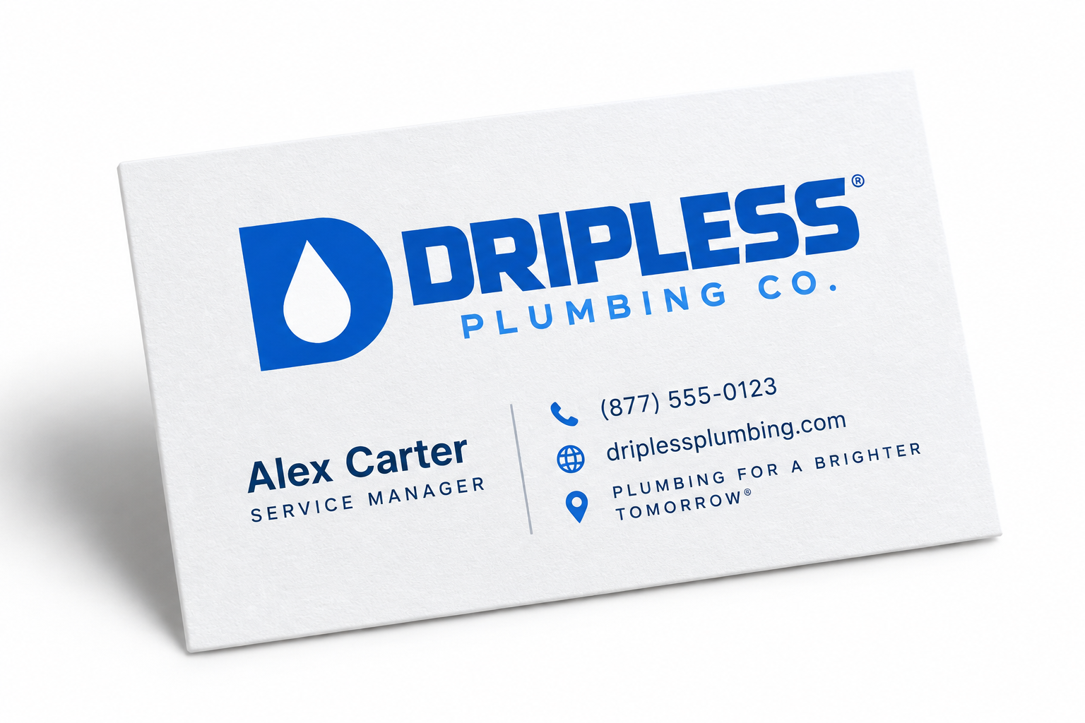 Dripless Plumbing Co. business card